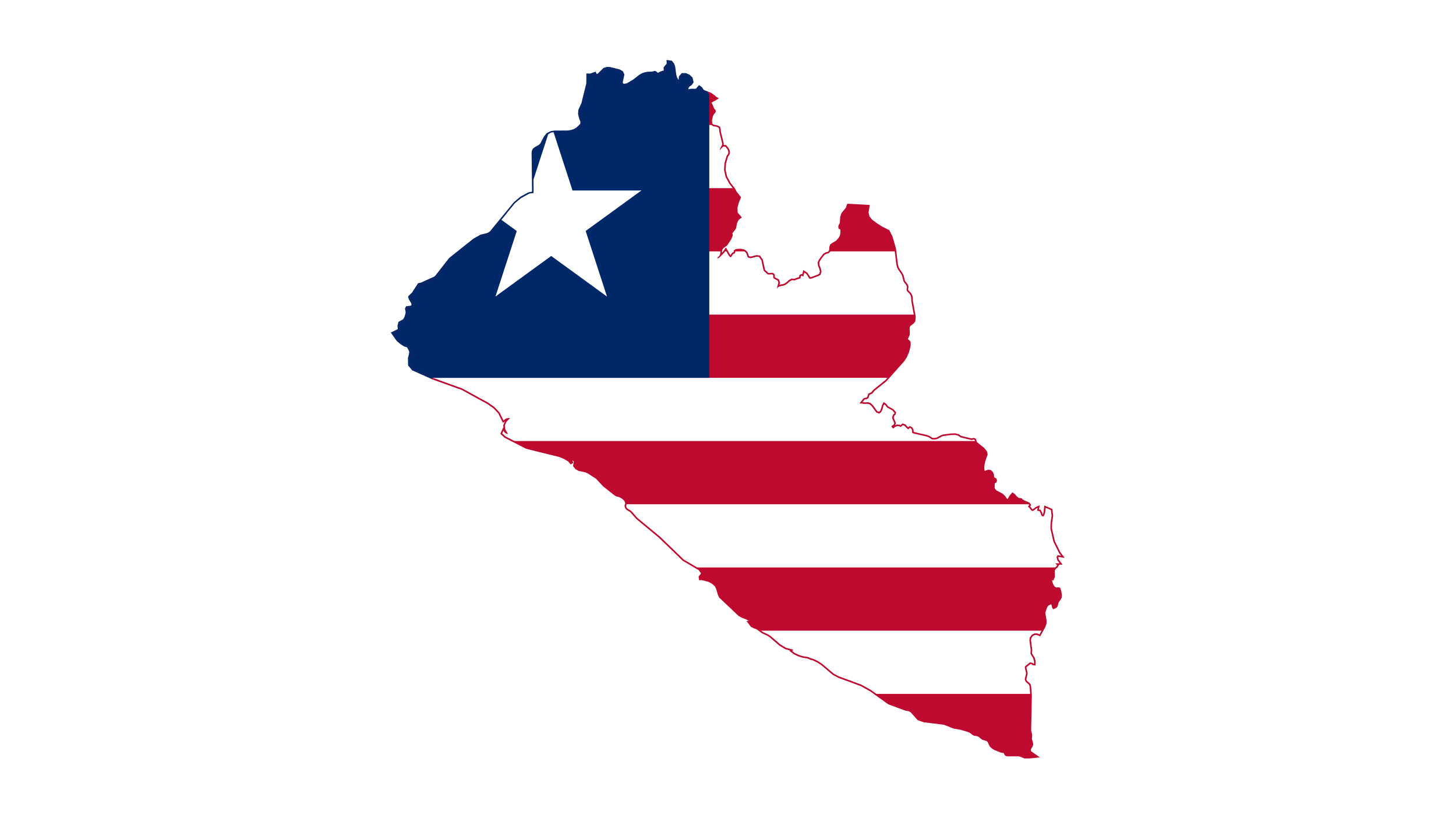 Liberia country outline with flag overlay